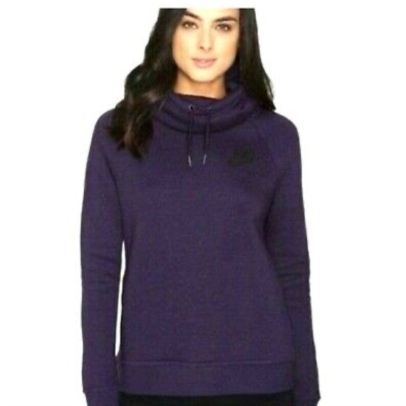Nike Rally Funnel Neck Hoodie Pullover Sweater Purple Size Small. - Picture 1 of 6